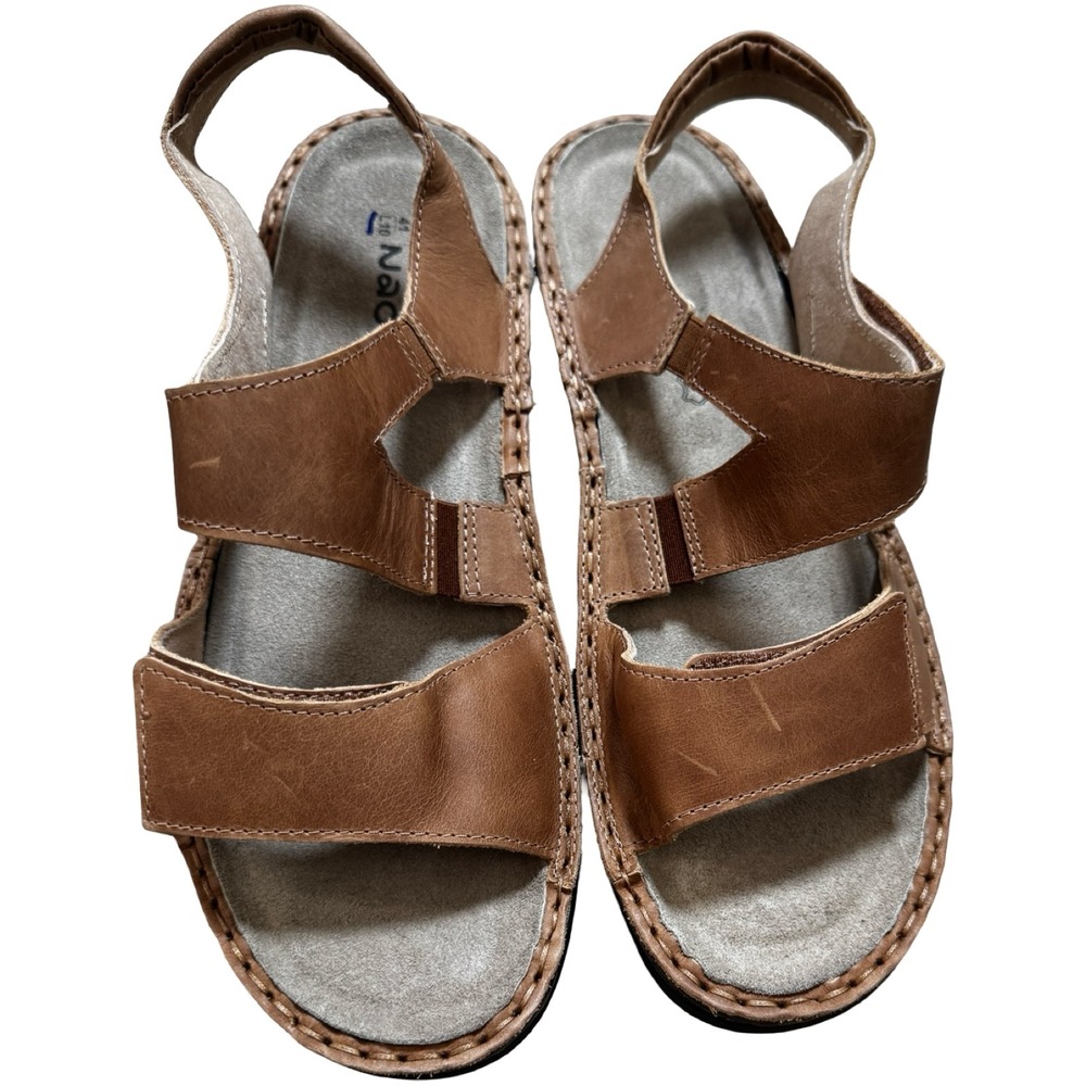 Naot‎ Leather Comfort Sandals Brown Hook Loop Slingback 41 10 Women